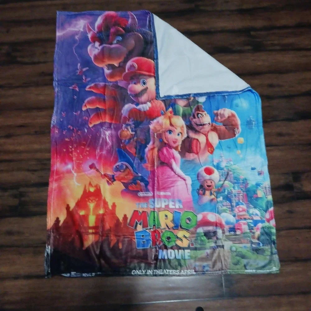 Super Mario Bros Movie Fleece Throw Blanket 50x40 Nintendo Characters Print